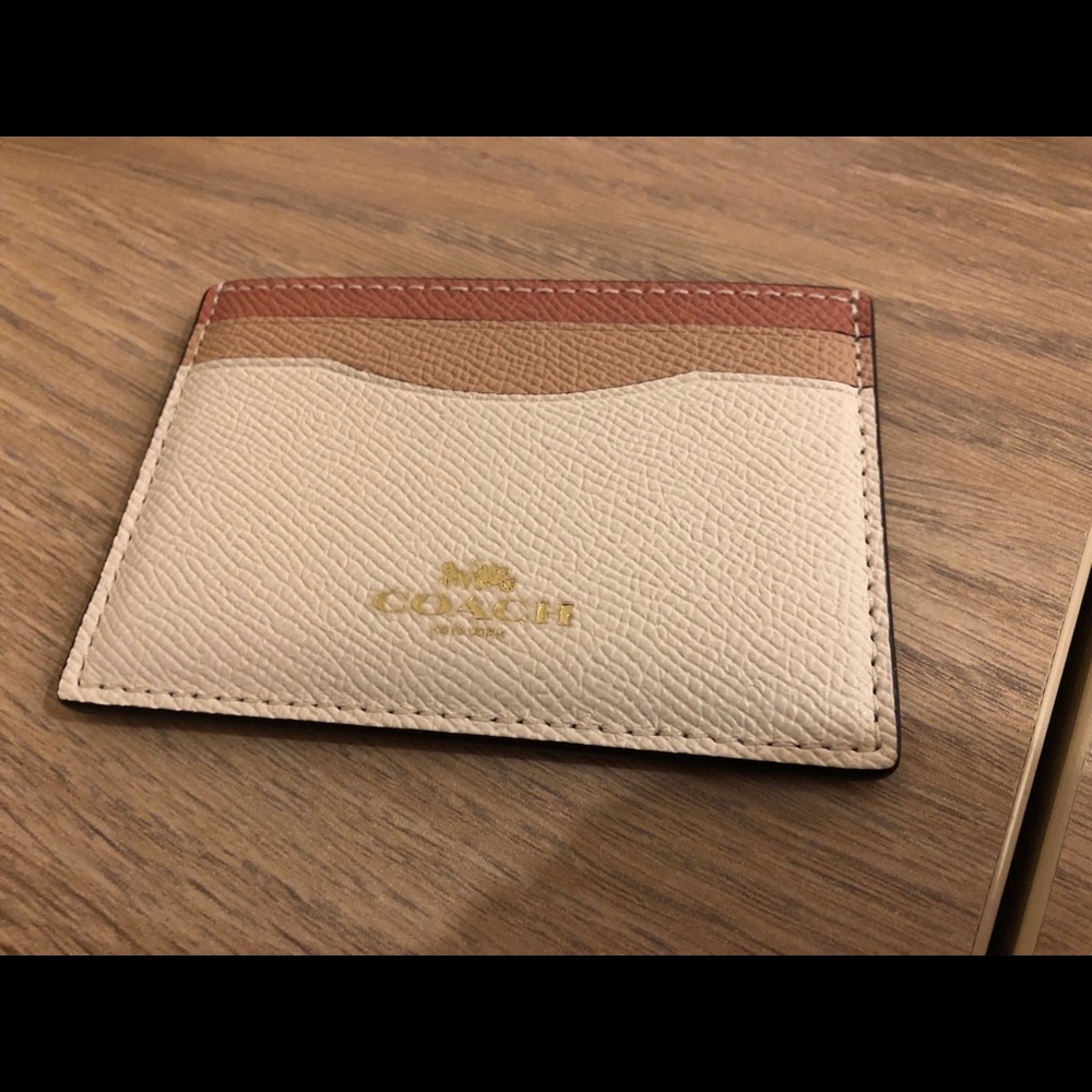 Brand new authentic Coach leather card holder